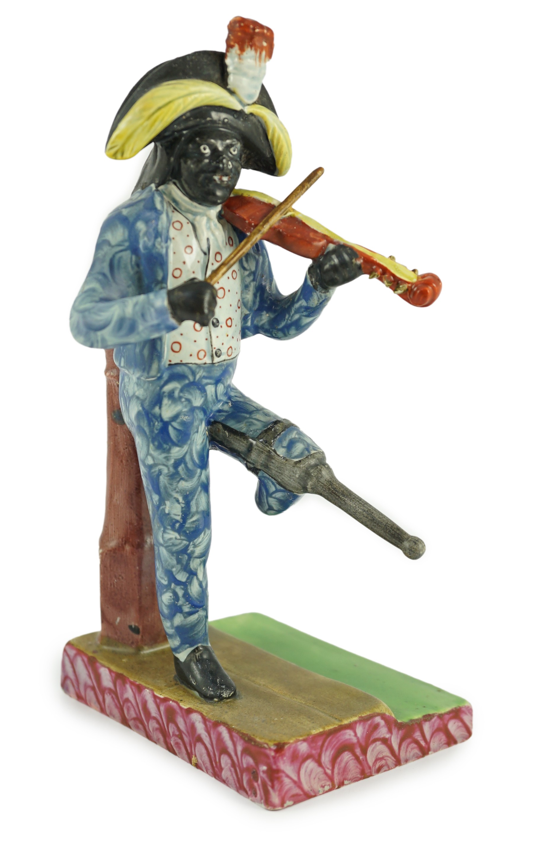 An Enoch Wood pearlware figure of Billy Waters, c.1820, 19cm high